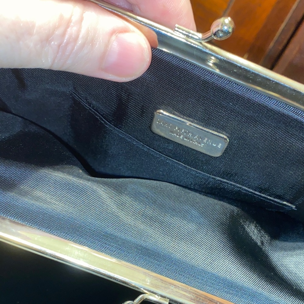 Elegant Vintage Black Velvet Fringe Saks Fifth Avenue  Vintage Evening Bag - Picture 8 of 15